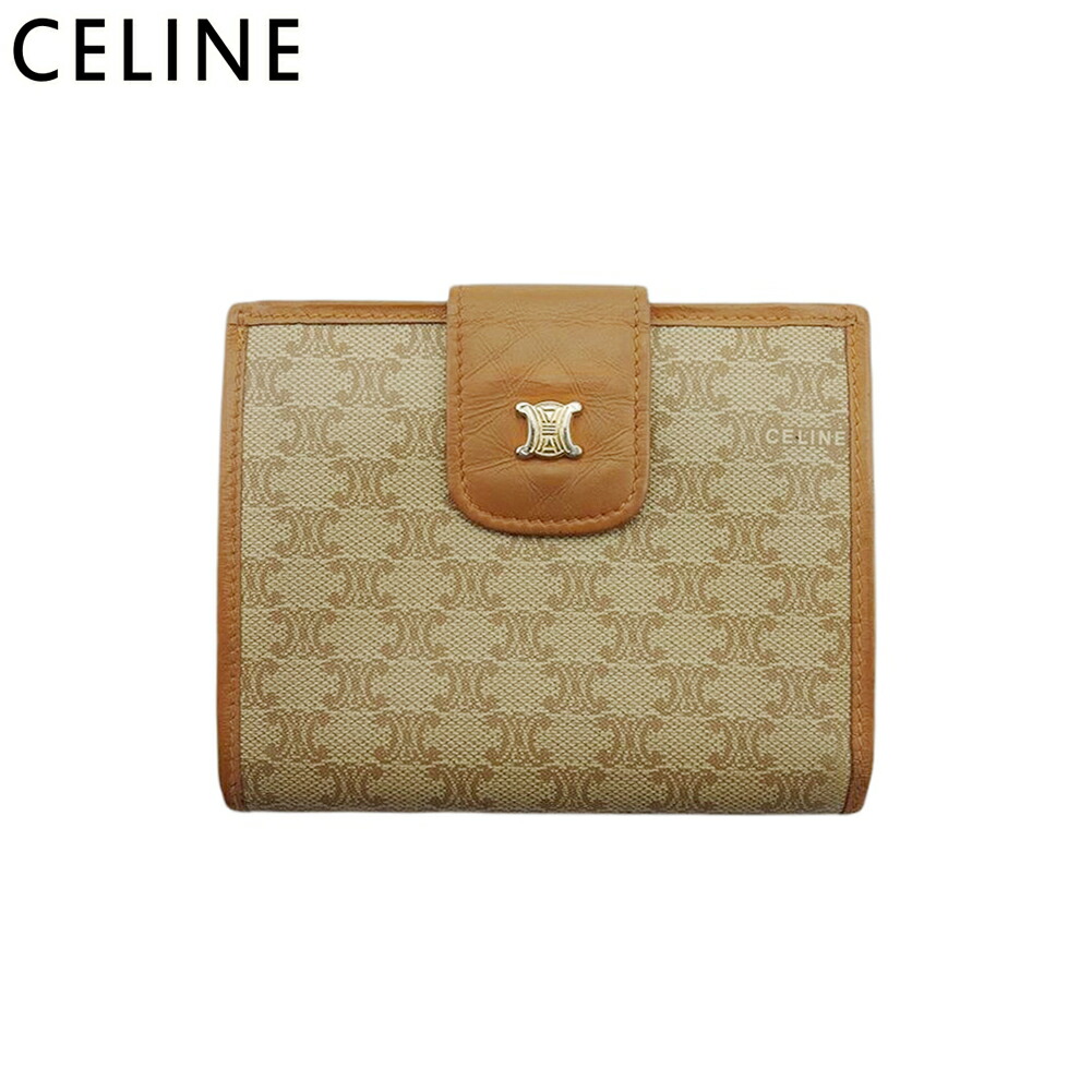 90s CELINE セリーヌ 二つ折り財布 がま口 マカダム ブラウン 楽天市場】セリーヌ CELINE 二つ折り財布 がま口 小銭入れ