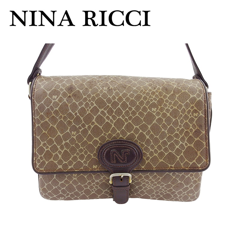 NINA RICCI ブラックレザー ハンドバッグ NINA RICCI ブラックレザー バッグ