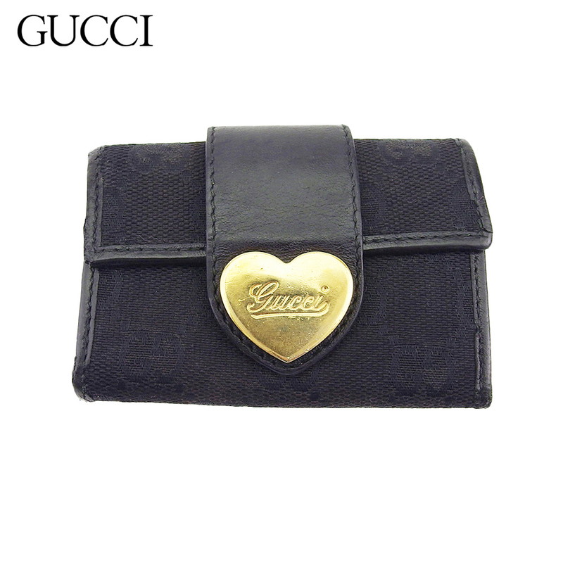 【Fashion Special Fair★24％OFFクーポン】【中古】 グッチ キーケース 6連キーケース レディース ラブリーハート GGキャンバス ブラック キャンバス×レザー×ゴールド金具 GUCCI T23805 ブランド ハイブランド ヴィンテージ 送料無料 17,842円