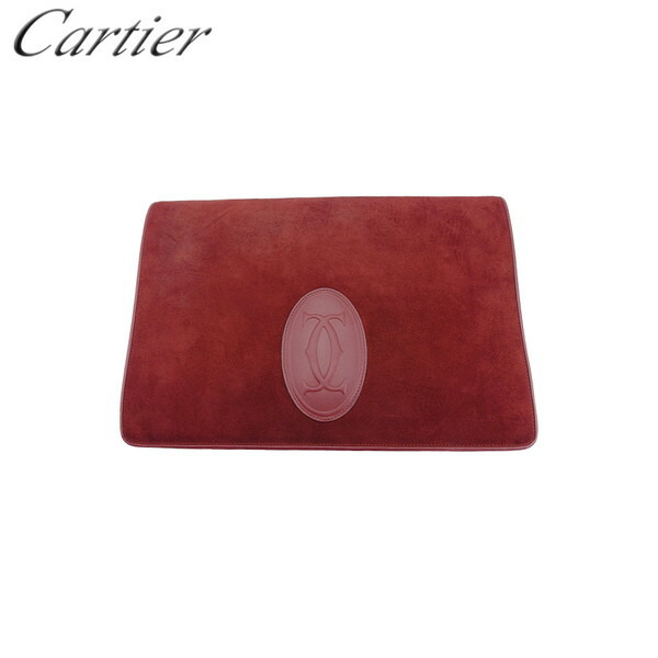 【お買い出しマラソン★30％OFF引き換え証】【中古】 カルティエ クラッチペダル御徒面子 二番め御徒面子 帆檣伝達ルート ボルドーワイン スエードクロス×なめし革 Cartier T23855 ブランド名 ご機嫌ブランド名 ヴィンテージ 貨物輸送無料 クラッチバッグ・セカンドバッグ-バッグ・小物・ブランド雑貨