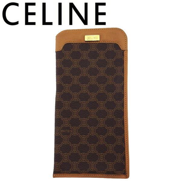 【雨季得SALE★21％OFF引き換え証】【中古】 セリーヌ 眼鏡入れもの 小入れもの マカダム 赤銅色×ゴールド PVC×なめし革 CELINE T24008 ブランド名 御機嫌ブランド名 ヴィンテージ 貨物輸送無料