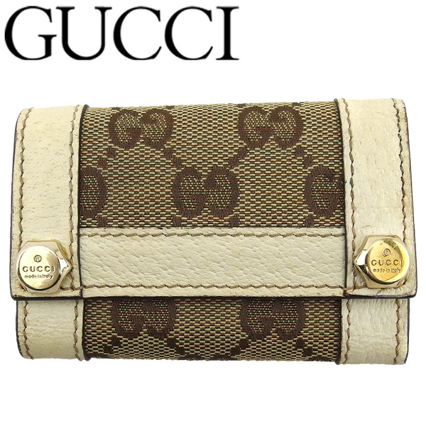【お買い物マラソン★30％OFFクーポン】【中古】 グッチ キーケース 6連キーケース レディース チャーミー GG柄 GUCCI T24193 ブランド ハイブランド ヴィンテージ 送料無料