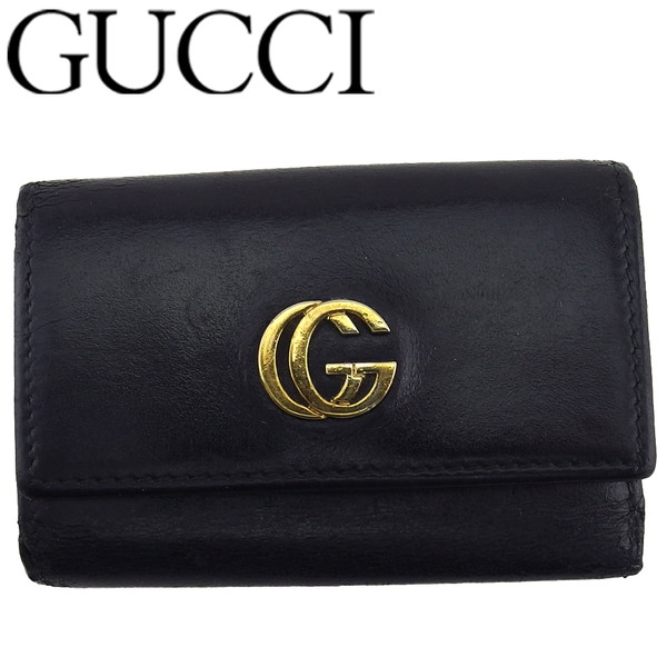 楽天市場】【GUCCI】グッチ 6連キーケース レザー ブラック【中古