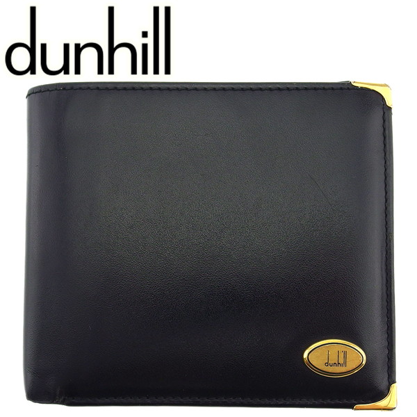 楽天市場】ダンヒル dunhill 財布 ブラックxゴールド レザーx金属
