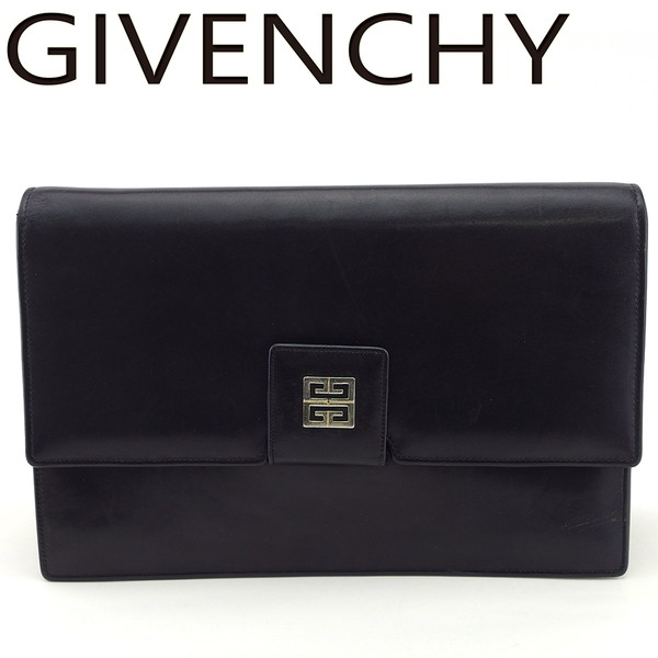 【雨季得SALE★21％OFFクーポン券】【中古】 ジバンシィ クラッチペダル御徒面子 ハンドバック レディース メンズ 黒いこと×ゴールド なめし革 GIVENCHY T24242 ブランド名 ご機嫌ブランド名 ヴィンテージ 貨物輸送無料