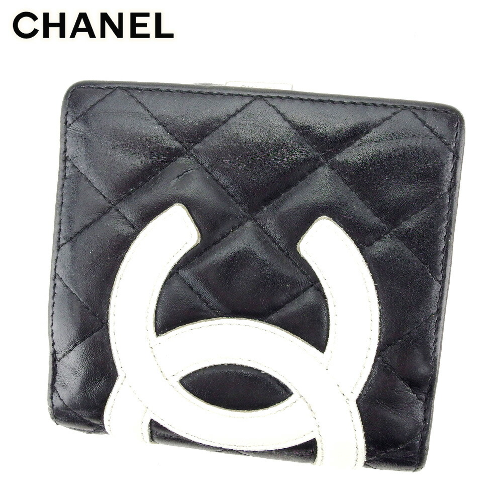 シャネル カンボン がま口 折り財布 ブラック×ピンク 本革 美品 楽天市場】【財布】CHANEL シャネル カンボンライン がま口財布