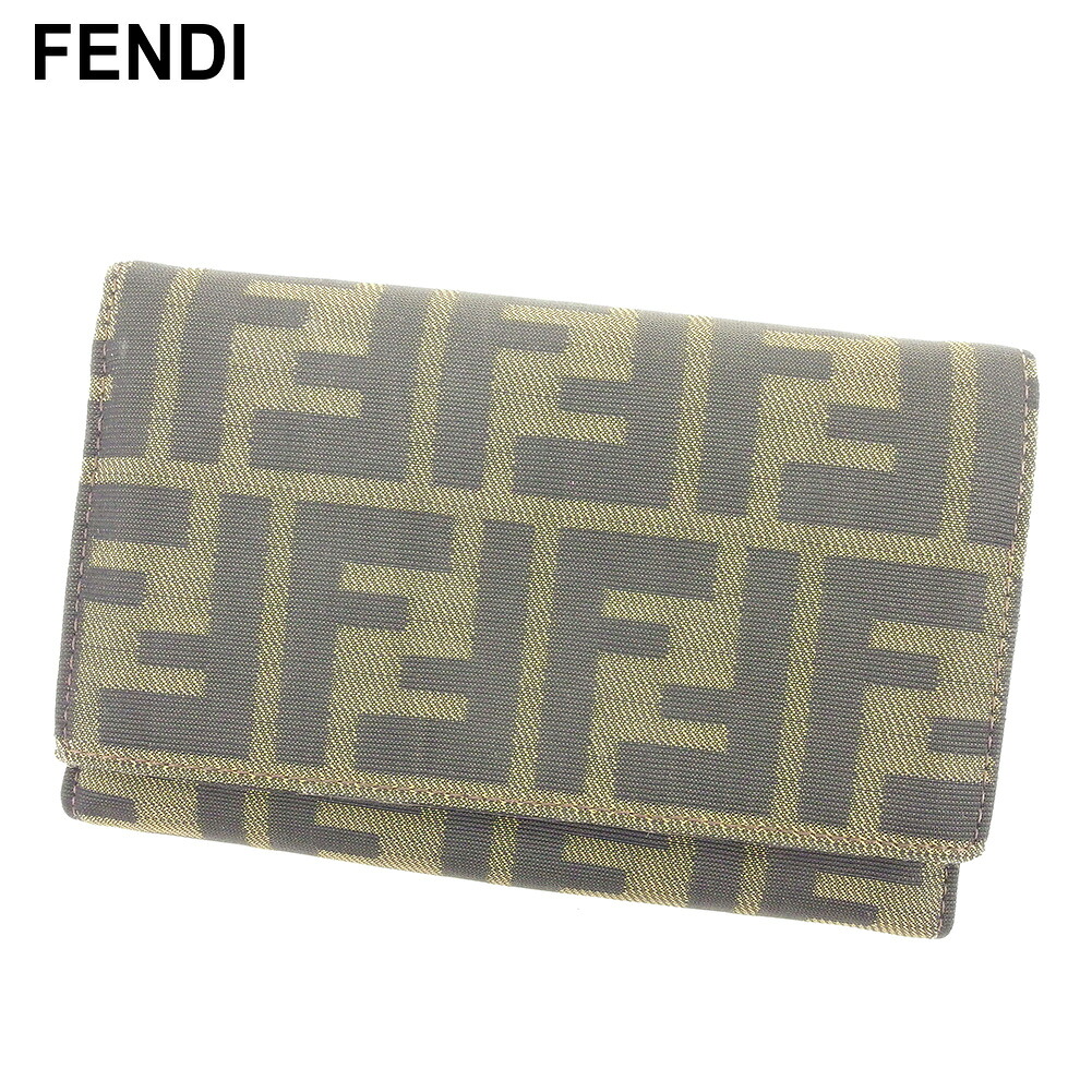【雨季得SALE★21％OFFクーポン券】フェンディ L字ジッパー 紙入れ ブランド名紙入れ さいふ 二つ折り 逃げ口 夏 科目 黒いこと ベージュ しろがね色 帆布×なめし革 ズッカ 貨物輸送無料 【中古】 t9661 ブランド名 ご機嫌ブランド名 ヴィンテージ 貨物輸送無料