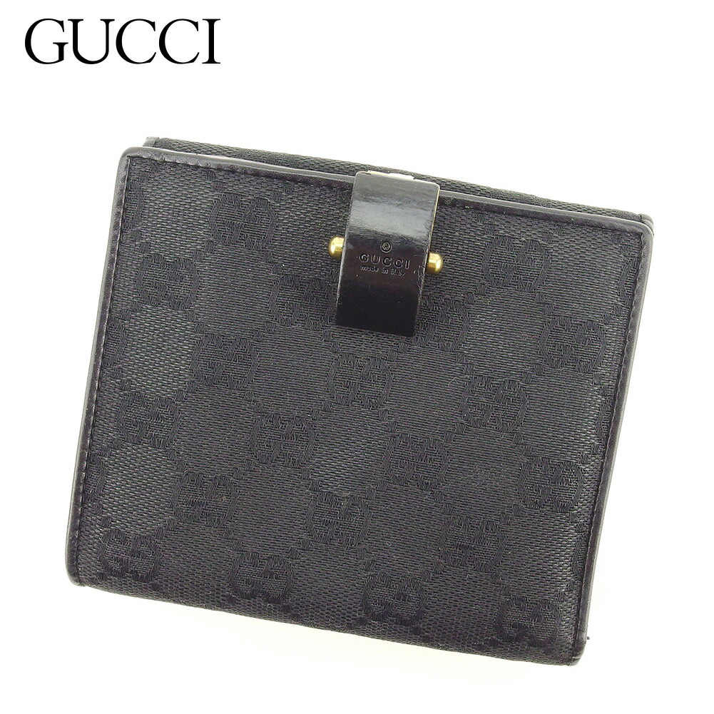 希少　最終価格　美品　GUCCI グッチ　黒　キャンバス　二つ折り　ベージュ 楽天市場】【財布】GUCCI グッチ GGキャンバス カーフレザー 二
