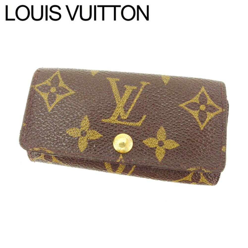 国産 中古 ルイ ヴィトン Louis Vuitton キーケース 4連キーケース レディース メンズ ミュルティクレ4 ブラウン モノグラムキャンバス ルイ ヴィトン T32 安いそれに目立つ Www Butterflyresidence Com