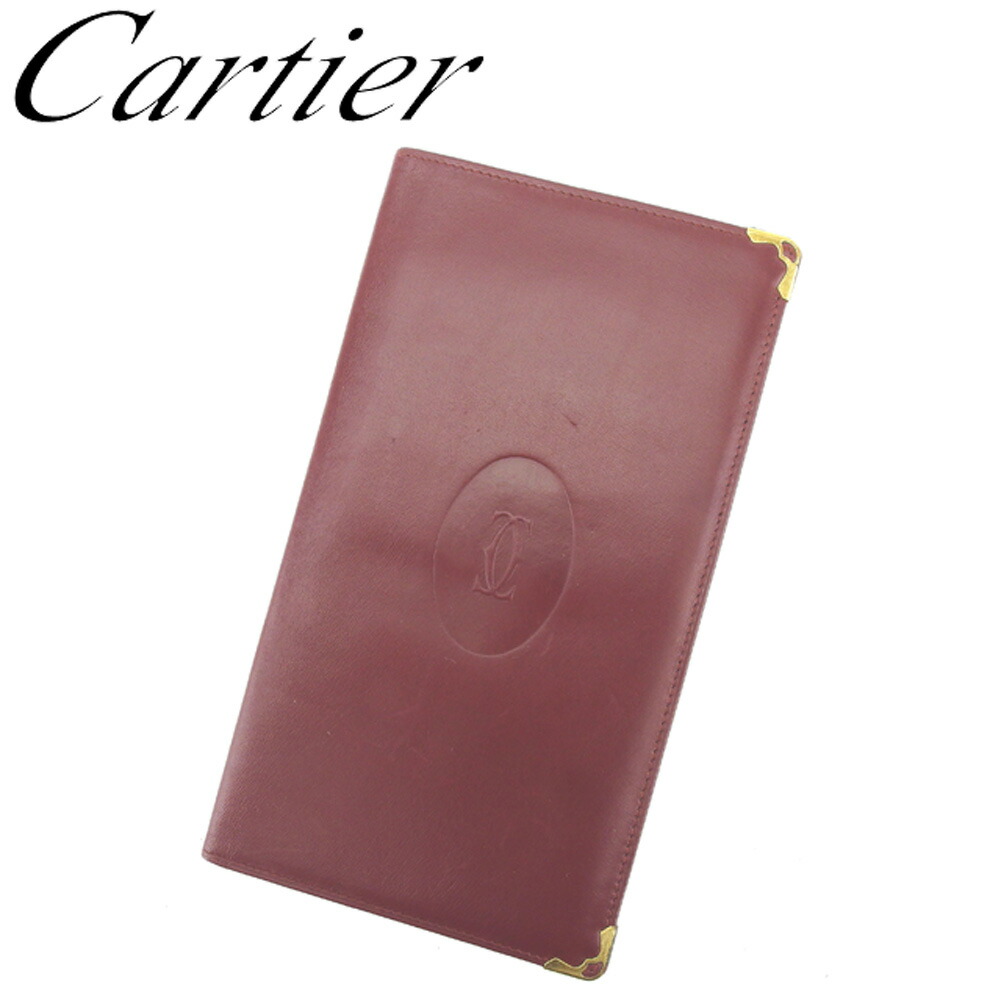 【新生活応援★29％OFFクーポン】カルティエ 長札入れ 札入れ マストライン ボルドー ゴールド レザー Cartier 【カルティエ】 t15602s 【中古】 ブランド ハイブランド ヴィンテージ 送料無料