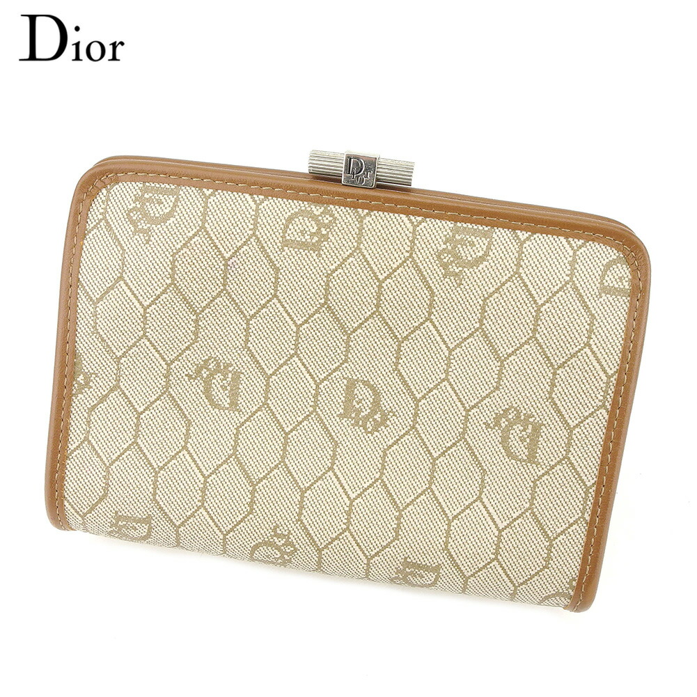 DIOR お化粧ポーチ トロッター柄 キャンバス×レザー ブラウン 小物入れ Dior - ディオール Dior トロッター ポーチ メイク道具入れ 小物