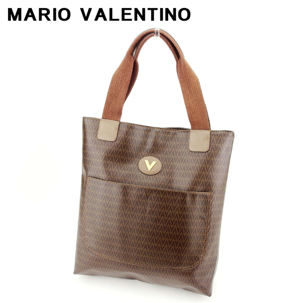 【お買い物マラソン★30%OFFクーポン】マリオ ヴァレンティノ トートバッグ ブランドバッグ バック セカンドバッグ ブラウン PVC×レザー 【中古】 h667 ブランド ハイブランド ヴィンテージ 送料無料|ブランドデポ TOKYO
