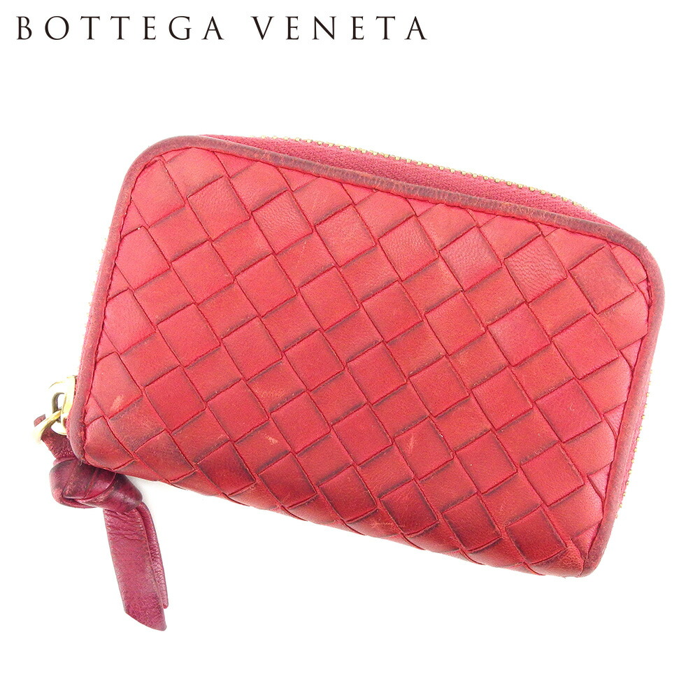 【百貨店SALE★最大限度50％OFF】ボッテガ ヴェネタ BOTTEGA VENETA コインケース 入れもの 御釣り入れ レディース 赤いこと ゴールド なめし革 【ボッテガ・ヴェネタ】 D2017 【中古】 ブランド名 ご機嫌ブランド名 ヴィンテージ 貨物輸送無料