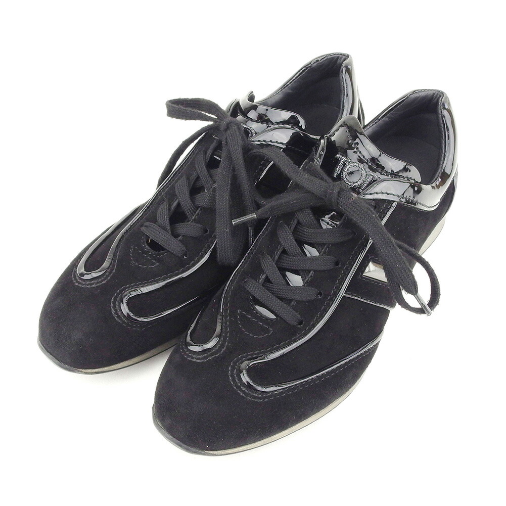 【雨季得SALE★21％OFFクーポン券】トッズ スニーカー シューズ 靴 #35 黒いこと スエードクロス×エナメル TOD\u0027S 【トッズ】 q554s 【中古】 ブランド名 ご機嫌ブランド名 ヴィンテージ 貨物輸送無料