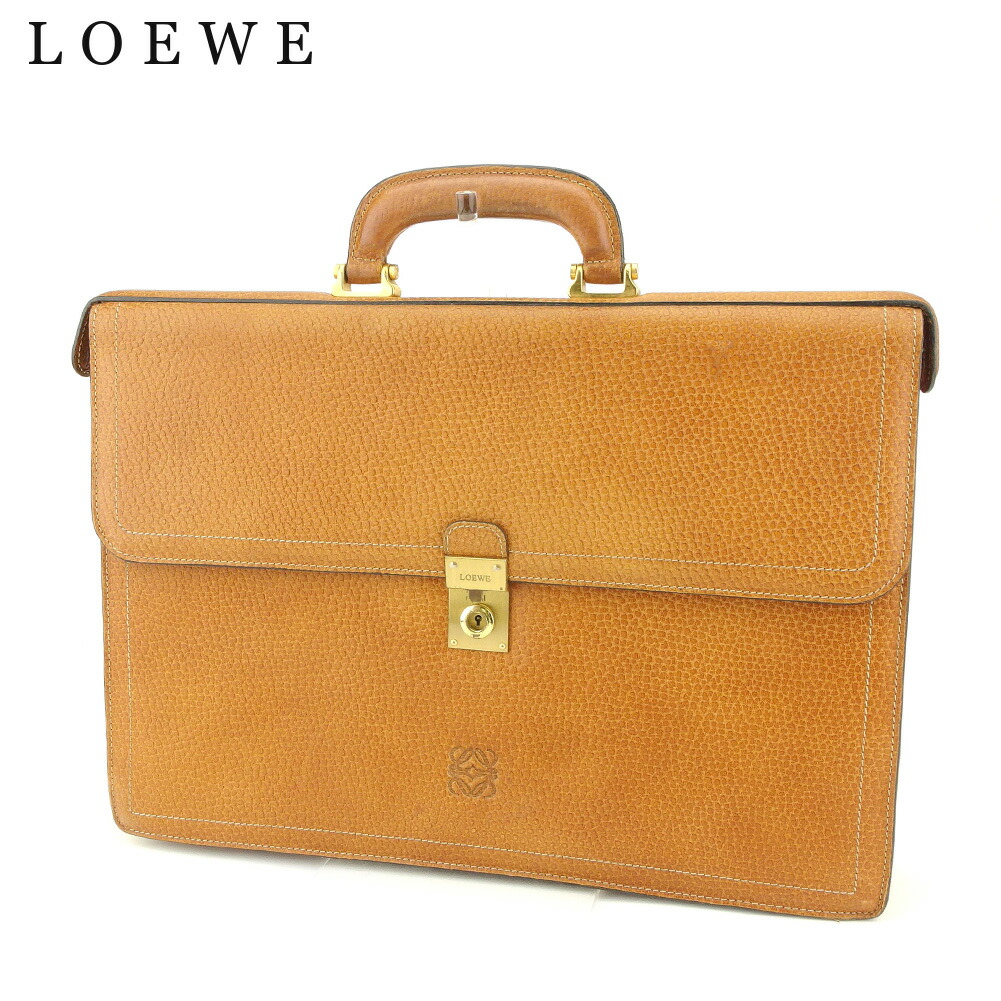 【LOEWE】ビジネスバッグ　ブリーフケース　レザー　ダークブラウン　鍵付き ロエベ LOEWE アナグラム ビジネスバッグ ブリーフケース