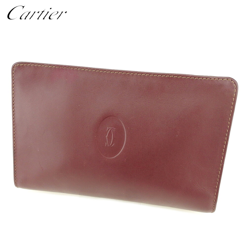 【Fashion Special Fair★24％OFFクーポン】カルティエ ポーチ ブランドポーチ ポーチ 化粧ポーチ ボルドー レザー マストライン 【中古】 t9076 ブランド ハイブランド ヴィンテージ 送料無料