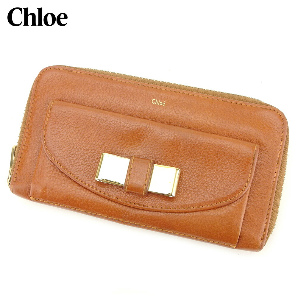 【お買い物マラソン★30％OFFクーポン】クロエ 長財布 ラウンドファスナー リリィ ブラウン レザー Chloe 長サイフ サイフ 収納 ユニセックス 小物 【クロエ】 L2646 【中古】 ブランド ハイブランド ヴィンテージ 送料無料｜ブランドデポ TOKYO 12,440円
