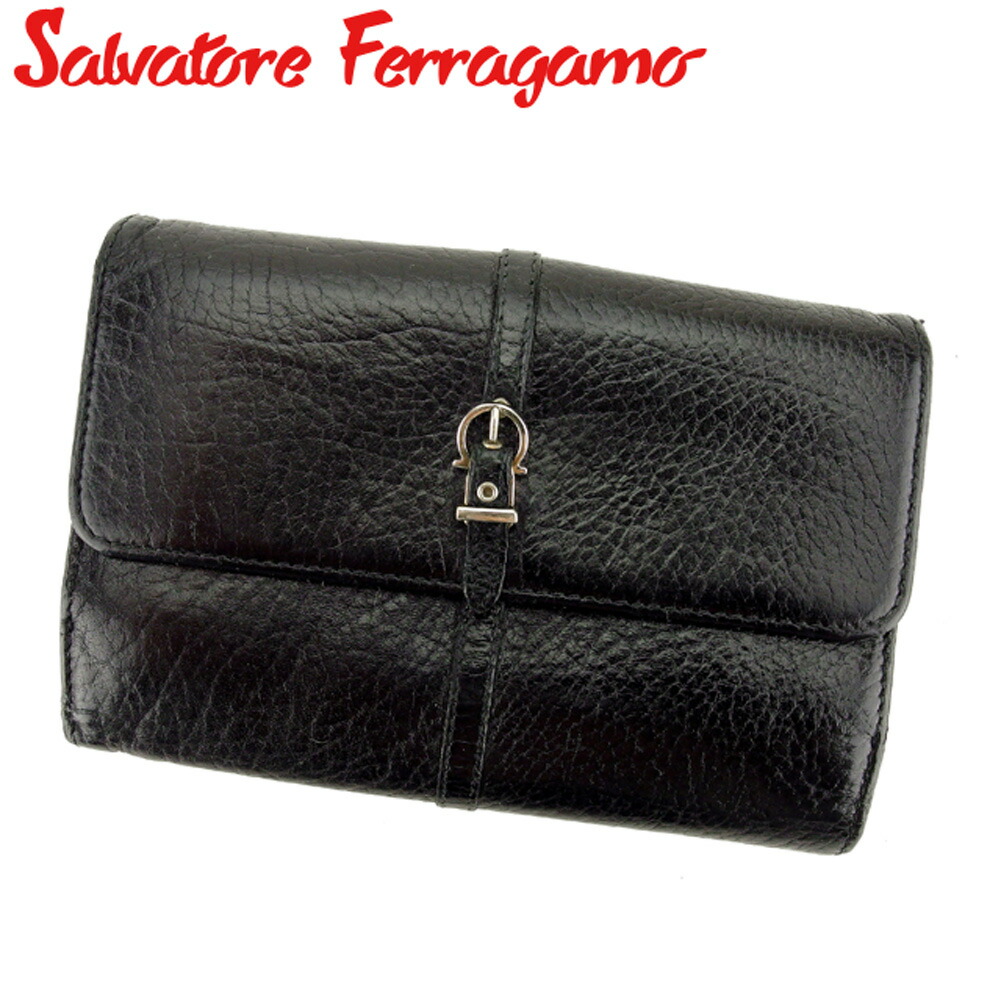 美品✨サルヴァトーレフェラガモ　長財布　ヴァラ　箱付き　レザー　ブラック FERRAGAMO Salvatore Ferragamo サルヴァトーレフェラガモ 長