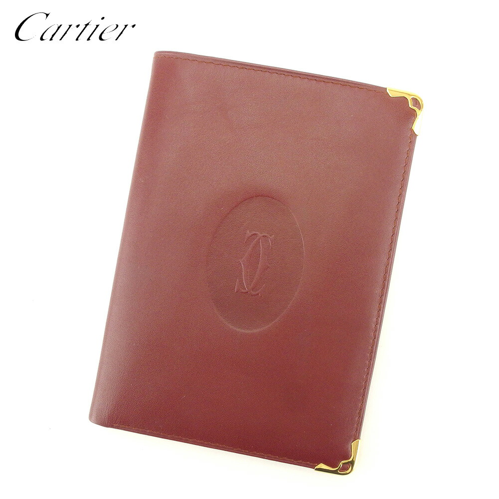 【お買い物マラソン★30％OFFクーポン】カルティエ 二つ折り 札入れ トラベル マストライン ボルドー レザー Cartier 【カルティエ】 l2722s 【中古】 ブランド ハイブランド ヴィンテージ 送料無料