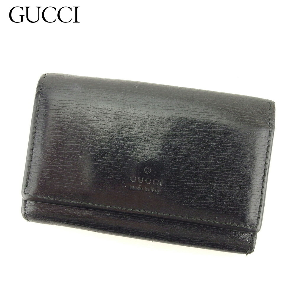 【お買い物マラソン★30％OFFクーポン】グッチ キーケース ブランドキーケース キーケース ブラック レザー l2729 【中古】 ブランド ハイブランド ヴィンテージ 送料無料