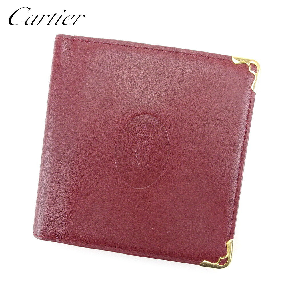 【お買い物マラソン★30％OFFクーポン】カルティエ 二つ折り 財布 財布 マストライン ボルドー レザー Cartier 【カルティエ】 l2625s 【中古】 ブランド ハイブランド ヴィンテージ 送料無料 18,008円