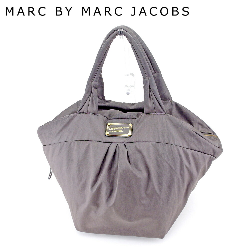 【30%OFFクーポン】マークバイマークジェイコブス トートバッグ バック ハンドバッグ バック ロゴプレート グレー 灰色 ナイロン MARC BY MARC JACOBS 【マークバイマークジェイコブス】 l2762s 【中古】 ブランド ハイブランド ヴィンテージ 送料無料|ブランドデポ TOKYO