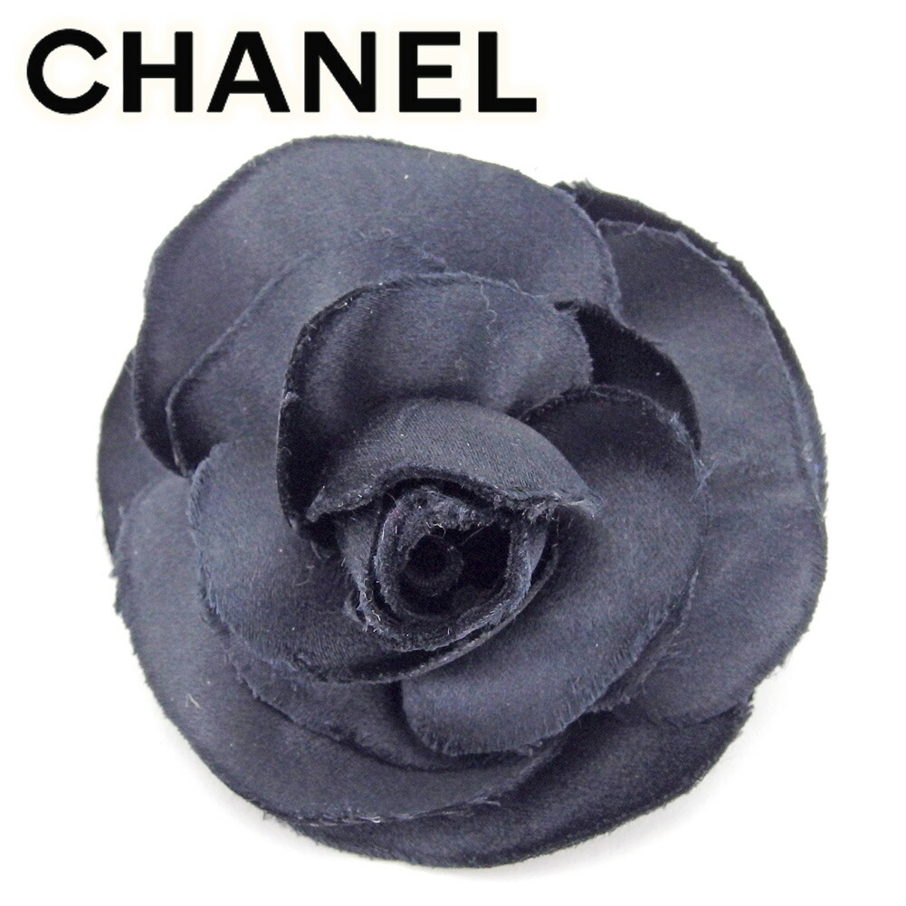 【極美品】シャネル カメリア ブローチ コサージュ 薔薇 ローズ ブラック CHANEL - CHANEL シャネル デニム カメリア 花モチーフ フラワー