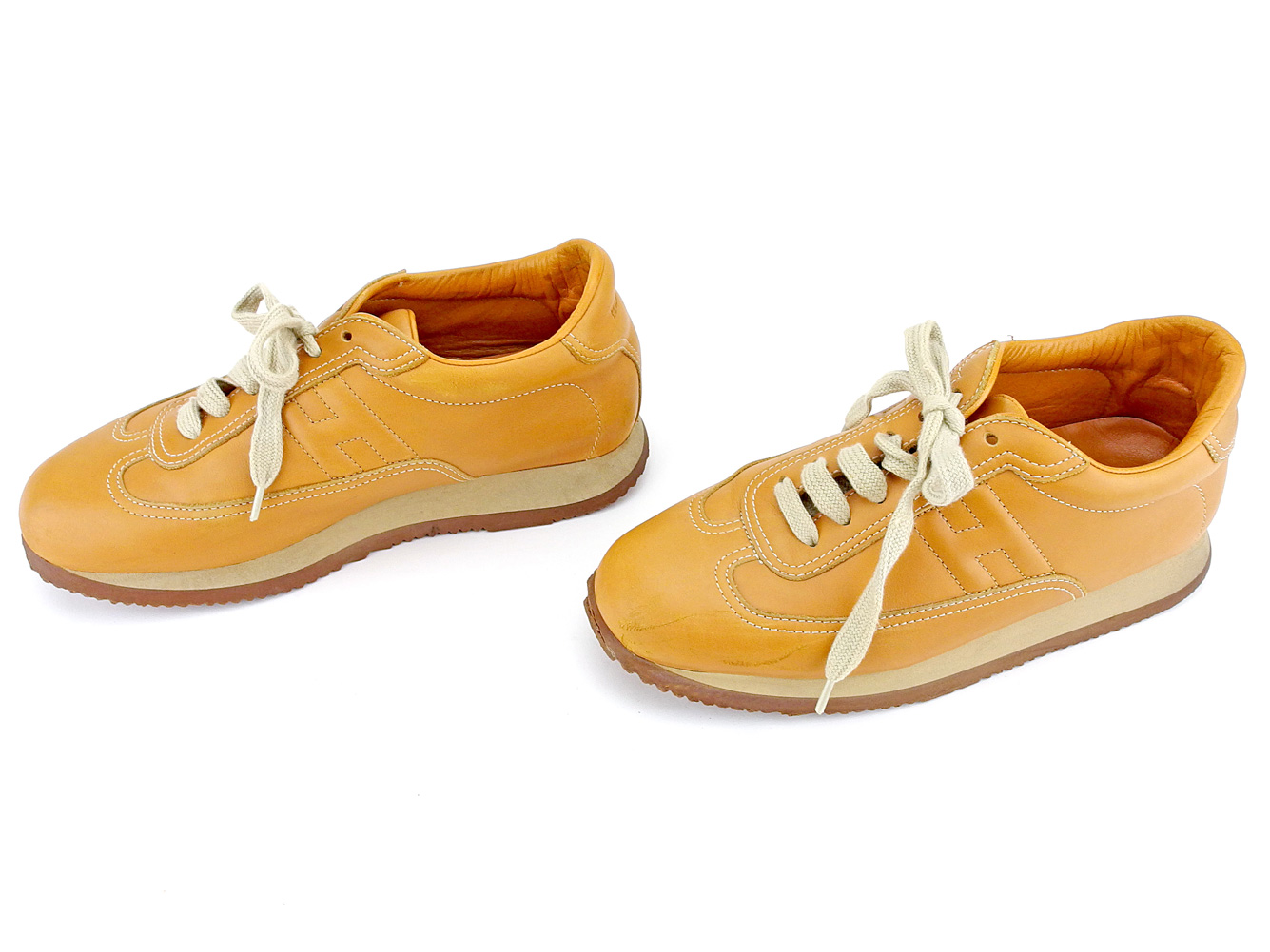 BRAND DEPOT TOKYO: Hermes HERMES sneakers shoes shoes Lady&#39;s #37 light brown canvas X leather ...