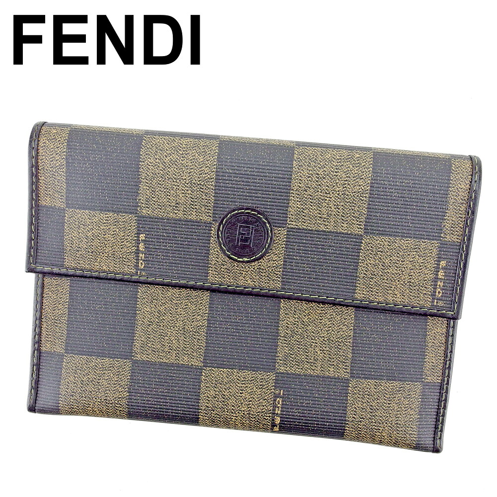 【お買い物マラソン★30％OFFクーポン】フェンディ FENDI ポーチ マルチケース レディース メンズ ブラック ベージュ PVC&times;レザー 【フェンディ】 T9517 【中古】 ブランド ハイブランド ヴィンテージ 送料無料｜ブランドデポ TOKYO