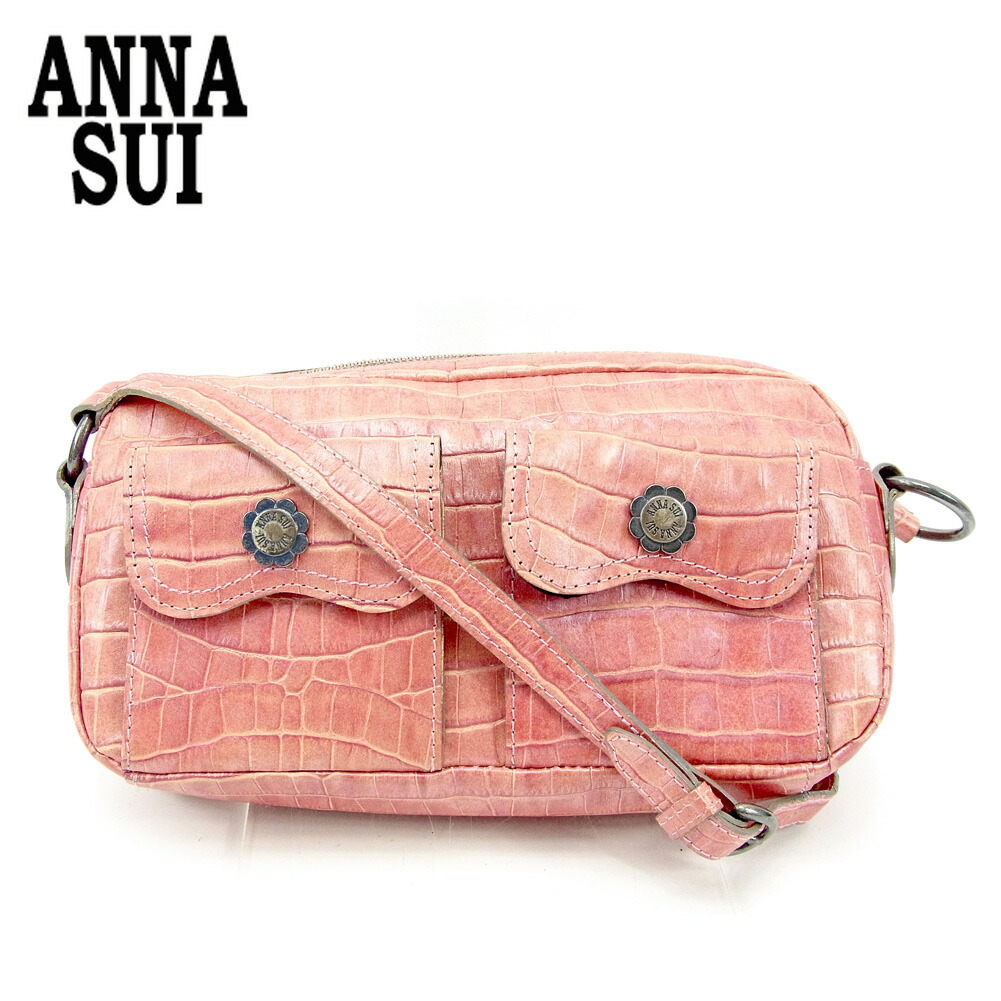 ANNA SUI アナスイ 型押し バッグ 2way ショルダー ハンド アナスイ ANNA SUI アニー 2wayショルダーバッグ （パープル