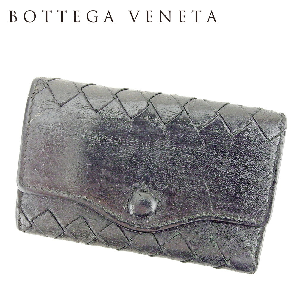 お買い物マラソン オフクーポン ボッテガ ヴェネタ Bottega Veneta キーケース 5連キーケース レディース メンズ ブラック ゴールド レザー P909 4年保証