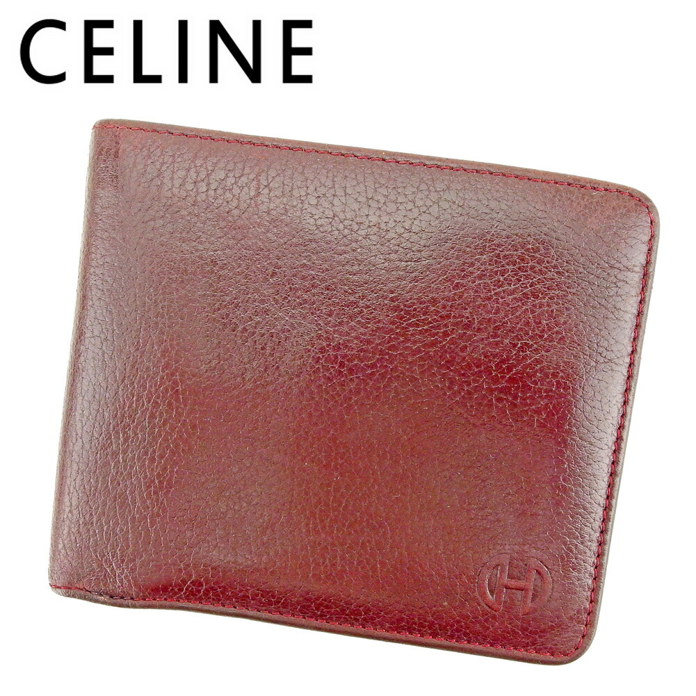美品　CELINE セリーヌ　財布　二つ折り　S42 極美品】CELINE セリーヌ 二つ折り 財布 黒