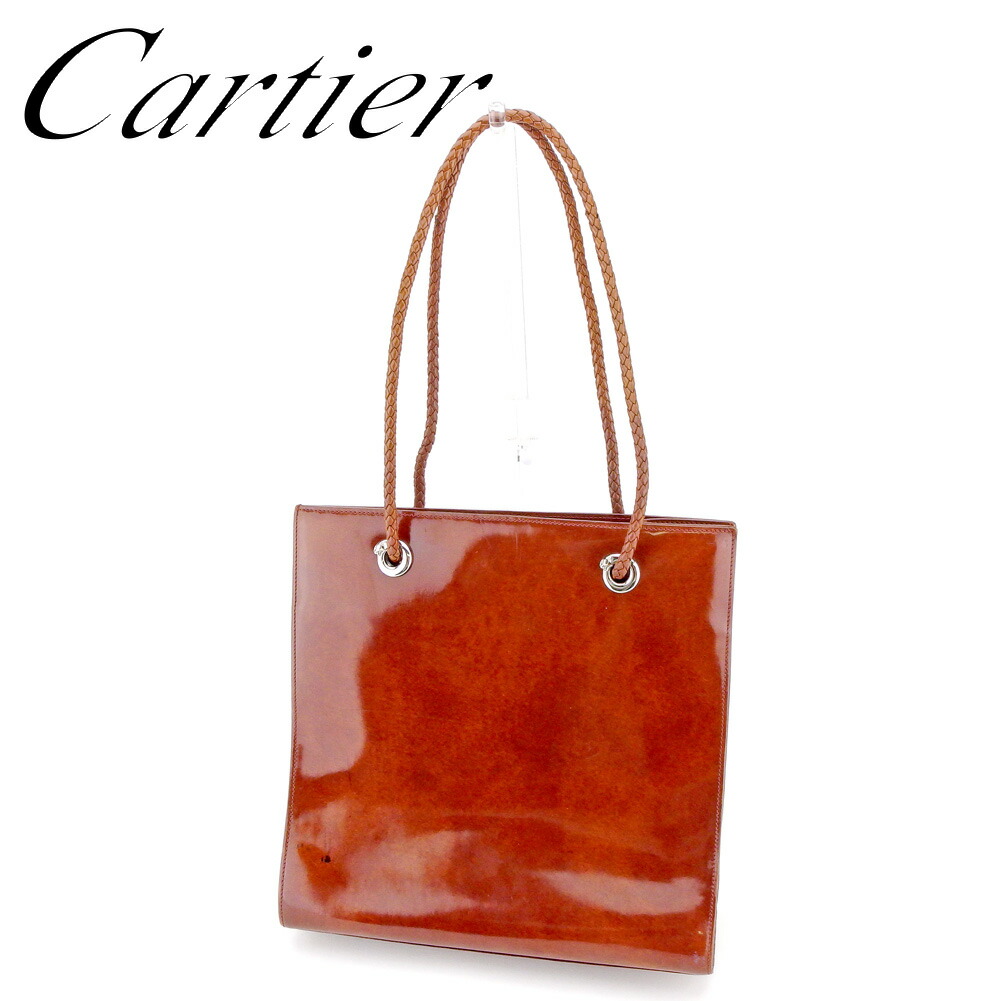 Cartier バーガンディ レザートートバッグ Cartier バーガンディ レザートートバッグ レディース