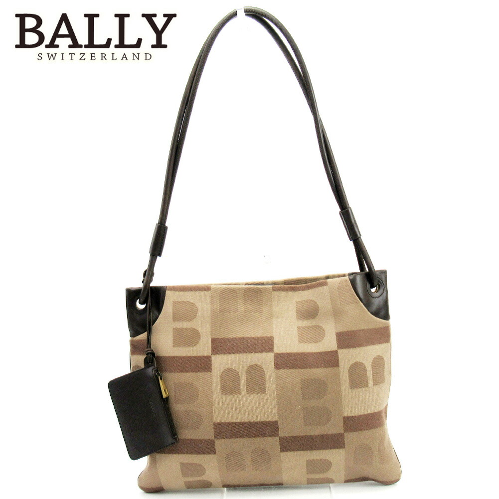 バリー BALLY ショルダーバッグ キャンバス ダークブラウン×レッド×アイボリー バッグ バッグBALLY バリー ショルダーバッグ 斜め掛け