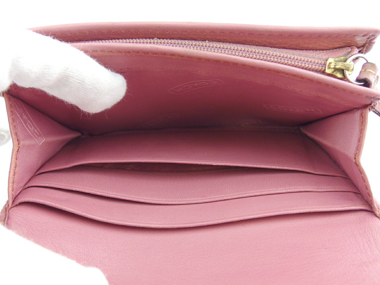 中古 コーチ L字ファスナー 財布 二つ折り レディース シグネチャー ベージュ ブラウン ピンク キャンバス レザー Coach A1876 Aasepticin Com