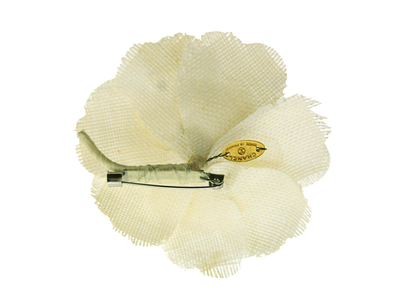 中古 シャネル ブローチ コサージュ レディース 花 フラワー カメリア ホワイト 白 Chanel T024 septicin Com