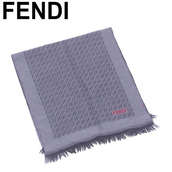 【お買い物マラソン★30%OFFクーポン】フェンディ FENDI マフラー フリンジ付き レディース メンズ 可 ストール グレー 灰色 ブラック レッド ウール100% 【フェンディ】 T7176 【中古】 ブランド ハイブランド ヴィンテージ 送料無料|ブランドデポ TOKYO