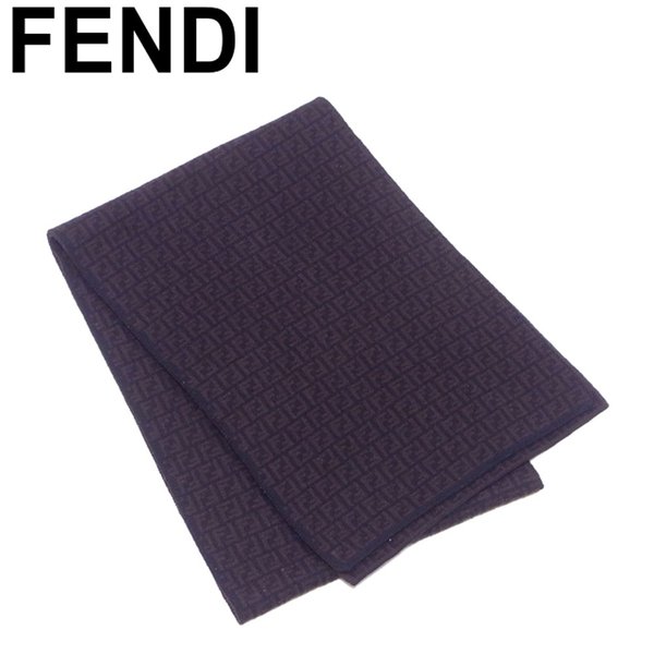【百貨店SALE★最大限度50％OFF】フェンディ FENDI えり巻き レディース メンズ リヴァーシブル 黒いこと 赤銅色 羊毛 毛 【フェンディ】 T9046 【中古】 ブランド名 ご機嫌ブランド名 ヴィンテージ 貨物輸送無料
