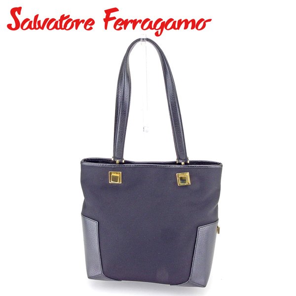 Salvatore Ferragamo☆ロゴ レザー トート ショルダーバッグ FERRAGAMO フェラガモ ショルダーバッグ 21 8358 レディース