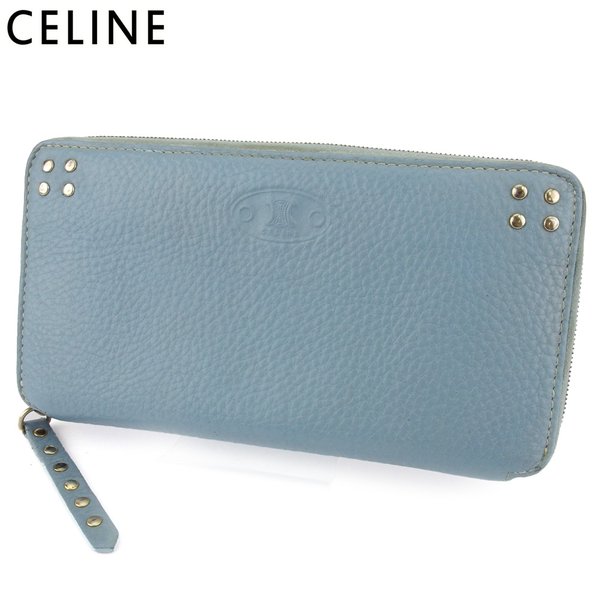 美品✨】セリーヌ ラウンドジップ マルチファンクション ブルーグレー