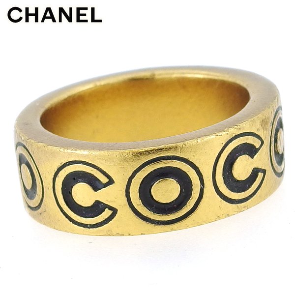 CHANELビンテージ リング 四葉 ゴールドアクリル樹脂 指輪 12 13号 18Kゴールド リング | CHANEL シャネル