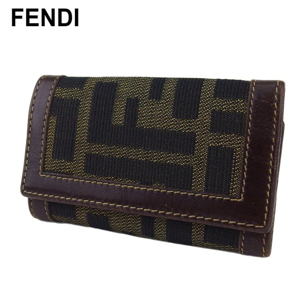 極美品　FENDI ヴィンテージ　ペカン柄　6連キーケース　茶色 t19927.jpg