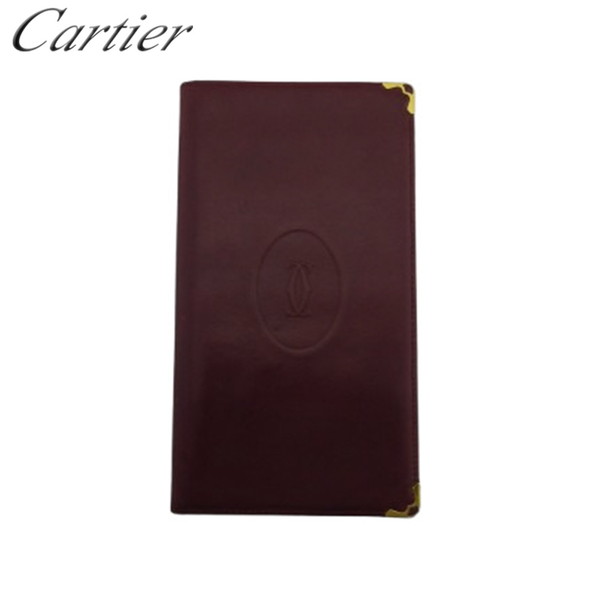 【Fashion Special Fair★24％OFFクーポン】【中古】 カルティエ 長札入れ メンズ可 ボルドー Cartier X8214 ブランド ハイブランド ヴィンテージ 送料無料
