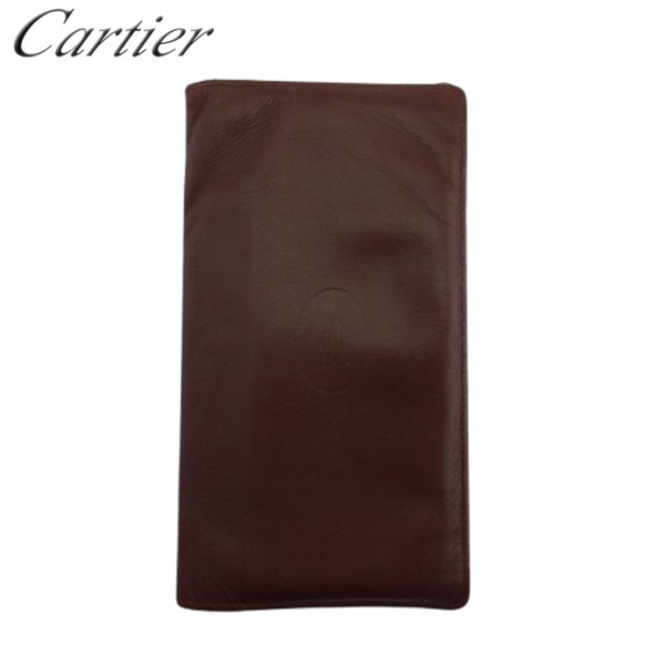 【新生活応援★29％OFFクーポン】【中古】 カルティエ 長札入れ メンズ可 マストライン ボルドー Cartier X8502 ブランド ハイブランド ヴィンテージ 送料無料