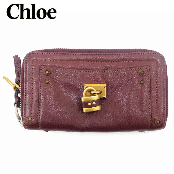 【Fashion Special Fair★24％OFFクーポン】【中古】 クロエ 長財布 メンズ可 パディントン ボルドー Chloe X9037 ブランド ハイブランド ヴィンテージ 送料無料