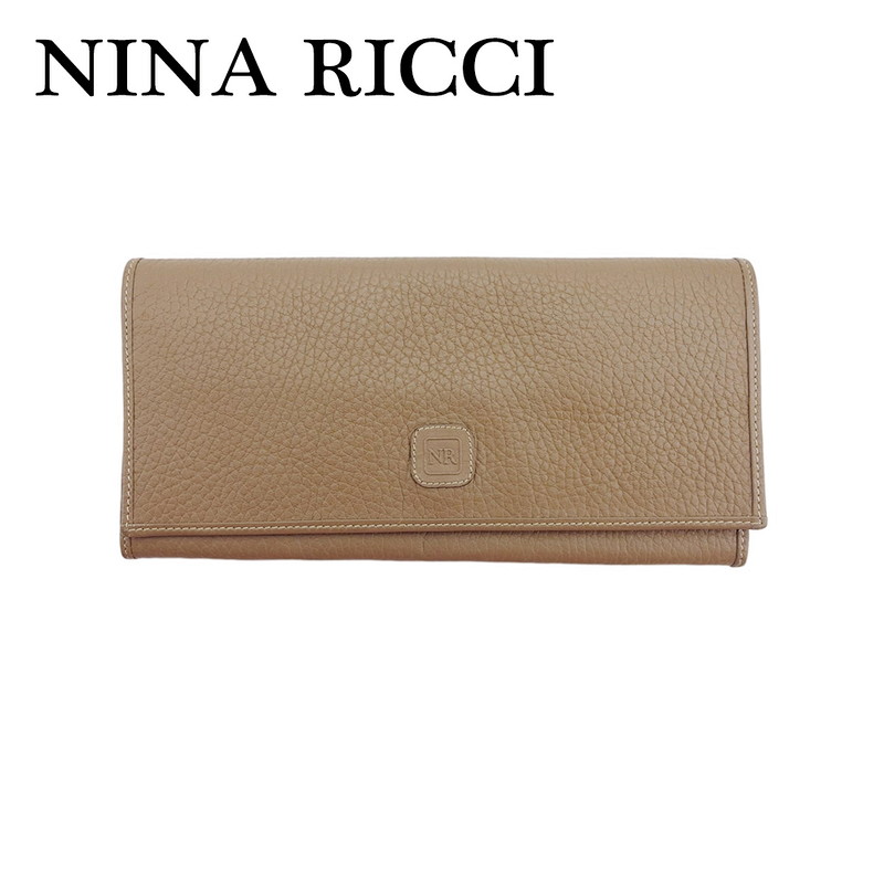 【お買い物マラソン★30％OFFクーポン】【中古】 ニナ リッチ 長財布 ファスナー付き 財布 レディース メンズ NRマーク ブラウン レザー NINA RICCI B1283 ブランド ハイブランド ヴィンテージ 送料無料｜ブランドデポ TOKYO