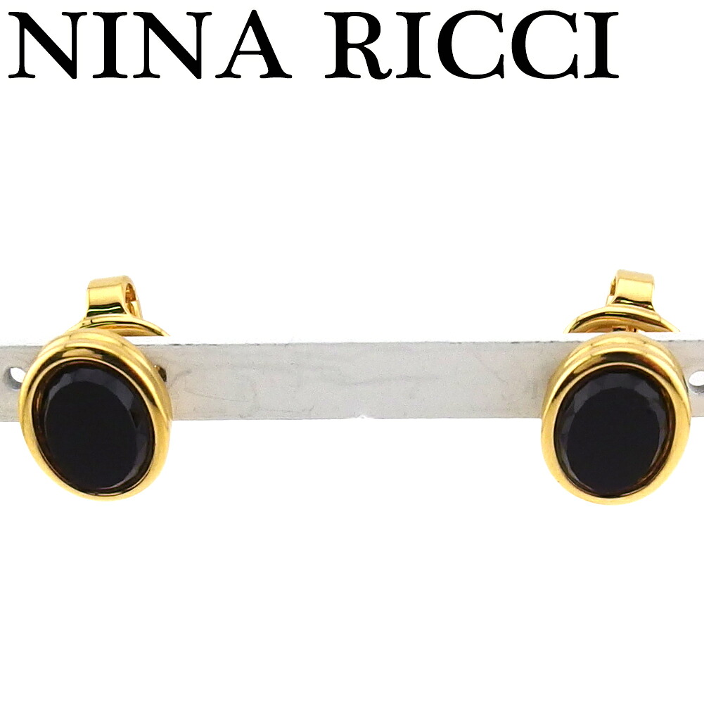 【お買い物マラソン★30％OFFクーポン】【中古】 ニナ リッチ イヤリング アクセサリー レディース クリップ式 ブラックストーン ブラック ゴールド ゴールド金具&times;ブラックストーン NINA RICCI G17476 ブランド ハイブランド ヴィンテージ 送料無料｜ブランドデポ TOKYO