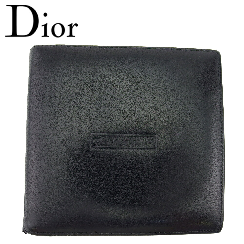 【雨季得SALE★21％OFFクーポン券】【中古】 クリスチャンディオール 二つ折り 紙入れ ミニ紙入れ メンズ ロゴタイプ 黒いこと カーフスキン Dior T23629 ブランド名 ご機嫌ブランド名 ヴィンテージ 貨物輸送無料