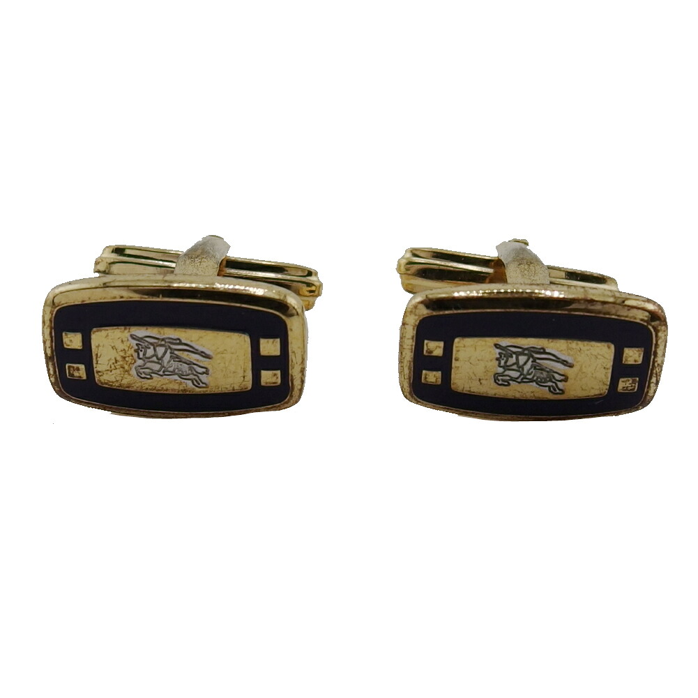【百貨店SALE★最大限度50％OFF】赤ちょうちんバリー BURBERRY 折り返し 配管目じるし スウィヴル式 ゴールド 黒いこと しろがね色 レディース 中古 ブランド名 御機嫌ブランド名 ヴィンテージ
