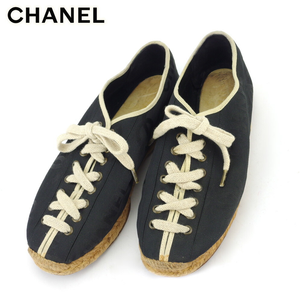 【Fashion Special Fair★24％OFFクーポン】シャネル CHANEL スニーカー ココマーク ロゴ ローカット ブラック ベージュ レディース 中古 ブランド ハイブランド ヴィンテージ